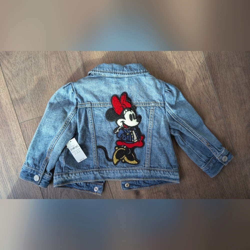 NWT Disney GAP Toddler Minnie Mouse Jean Jacket Size 18-24 Months